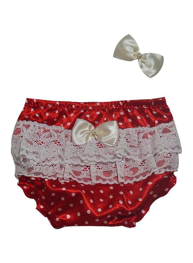calcinha bolinha cetim vermelha