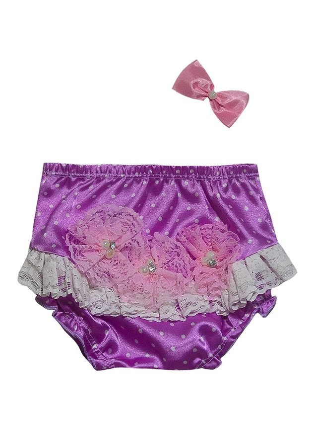 calcinha de bolinha roxa renda