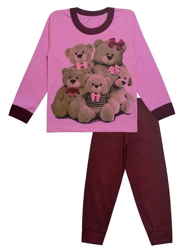 297 conjunto rosa urso