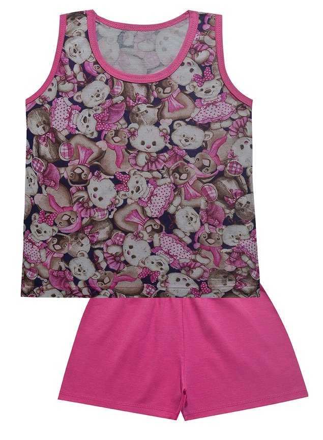 0409 conj pijama urso rosa
