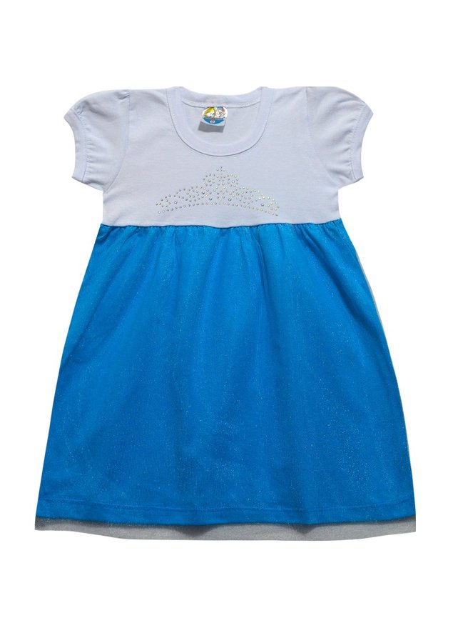 ref 6284 vestido de manga tule azul
