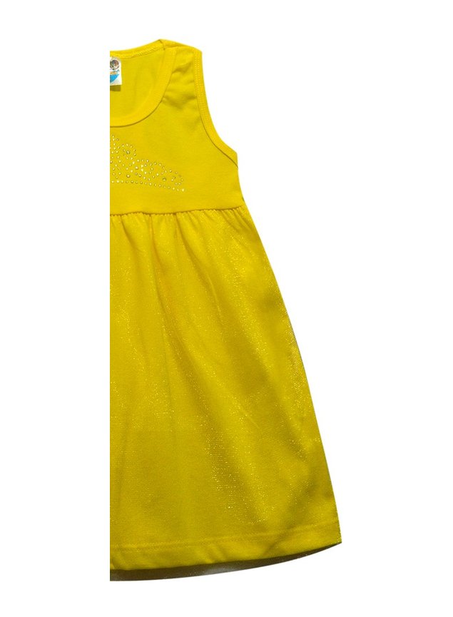 Vestido Menina Tule Regata Amarelo