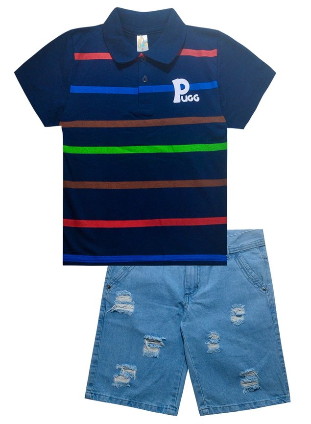 ref 50 jeans conjunto 10 12 claro com rasgo