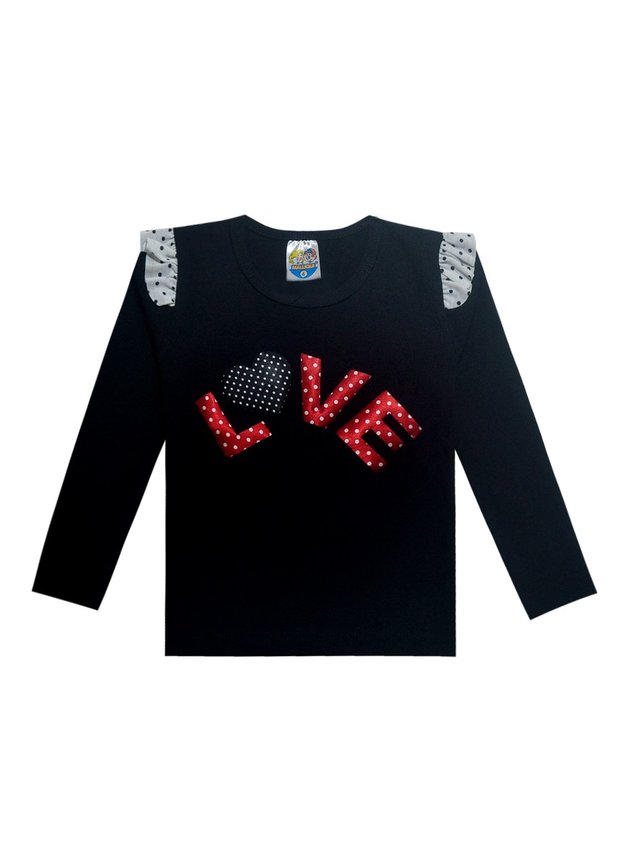 blusa c babado e poa love preta ref 6803 1ao16