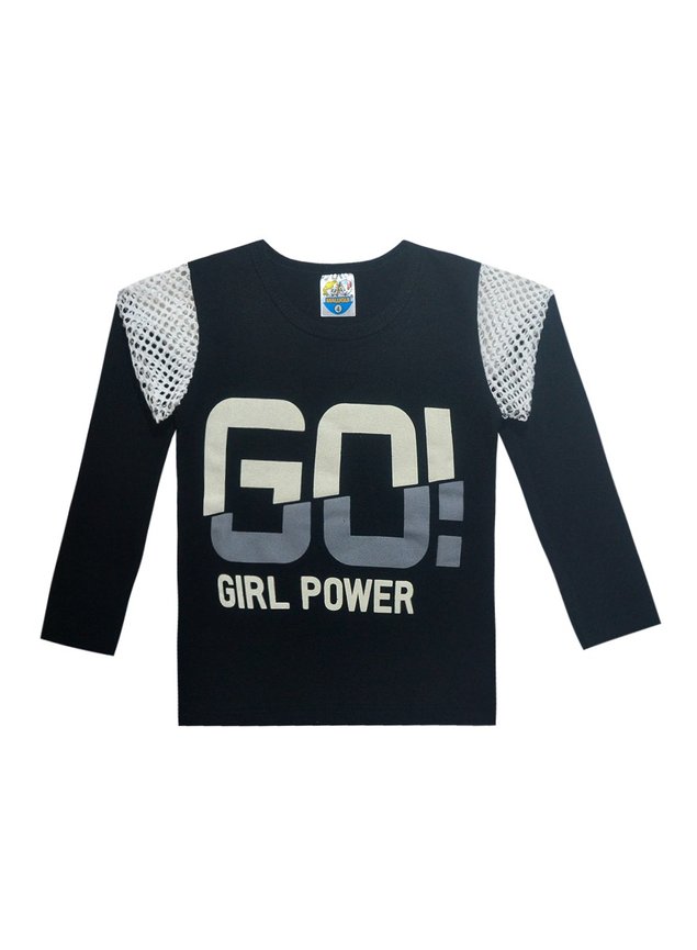 blusa c tela go girl preta ref 6810 1ao16