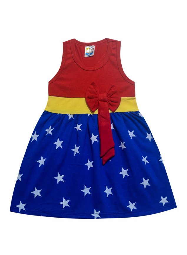 vestido mulher maravilha regata