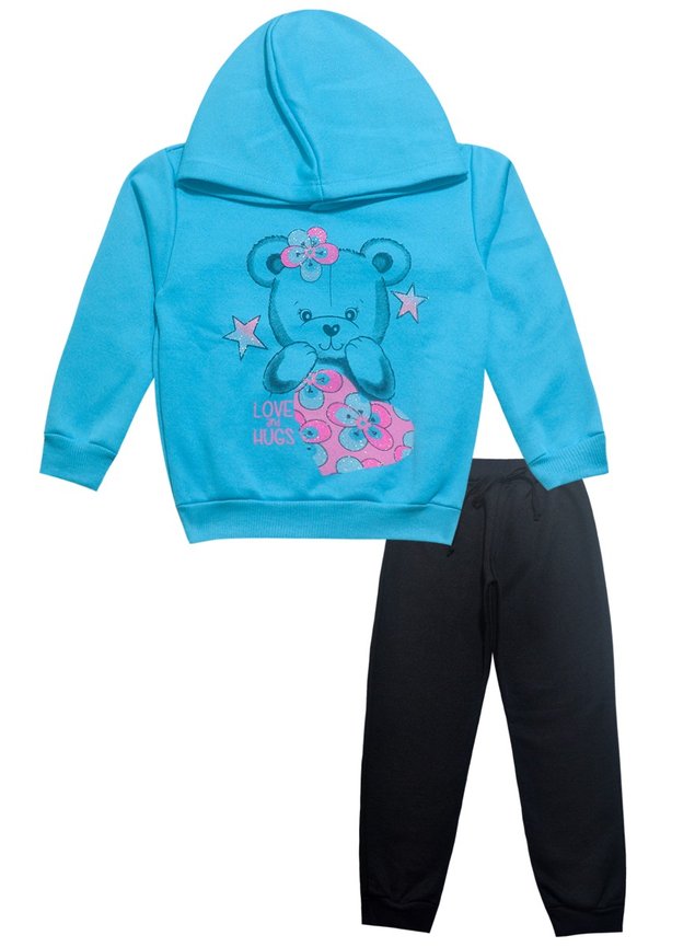 conjunto azul com preto moletton preto