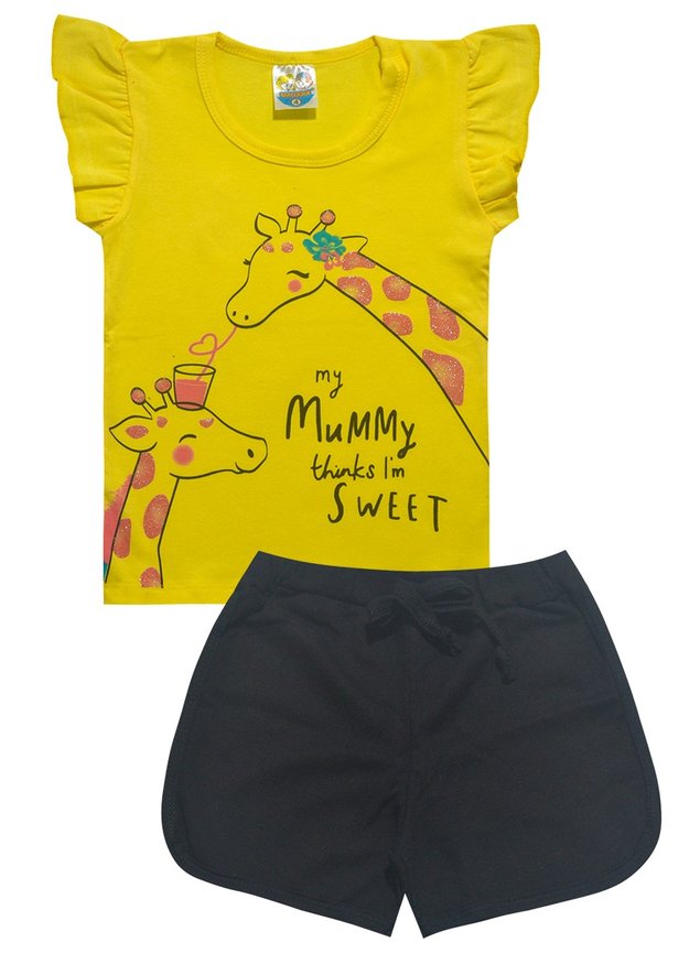 blusa girafa amarela