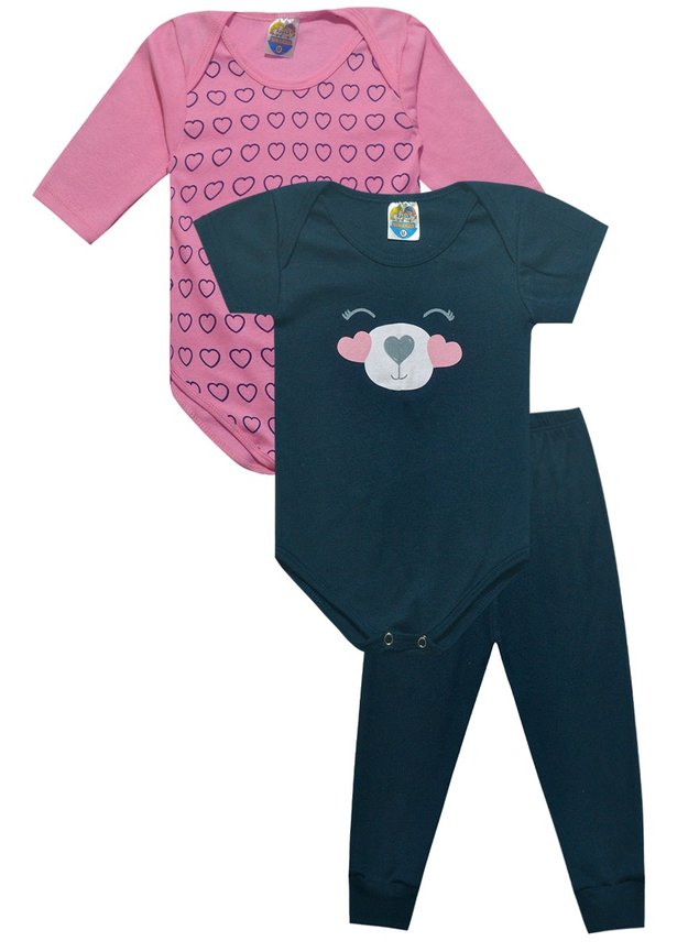 calca azul marinho kit urso azul marinho