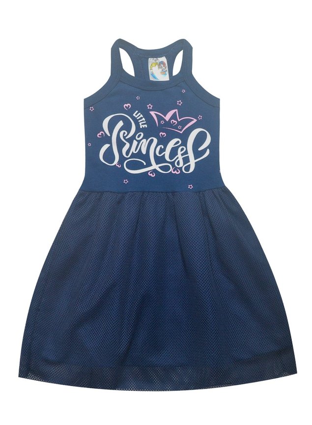 vestido tela princess azul marinho 7240