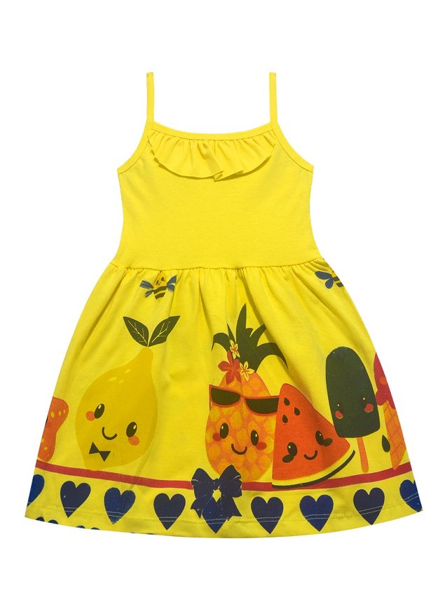 vestido amarelo frutas