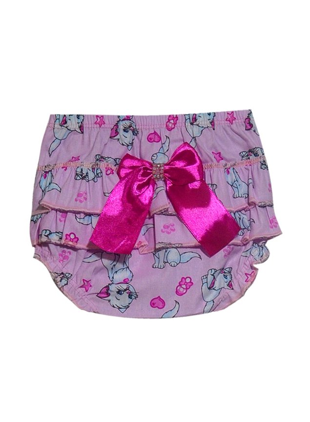 132 calcinha rosa de gatinho com laco pink