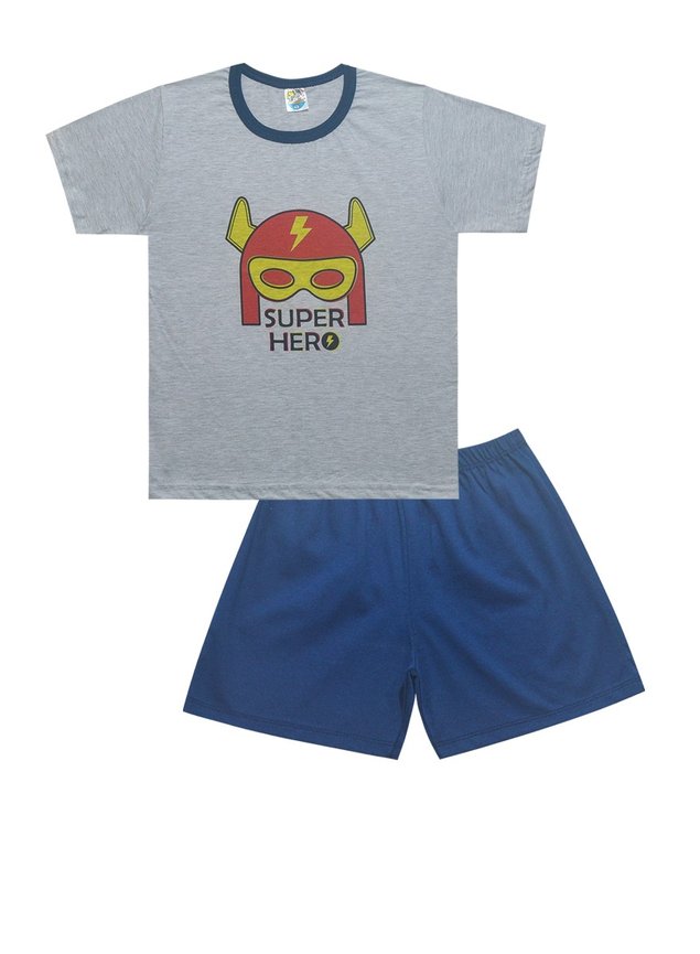 short marinho liso c blusa space