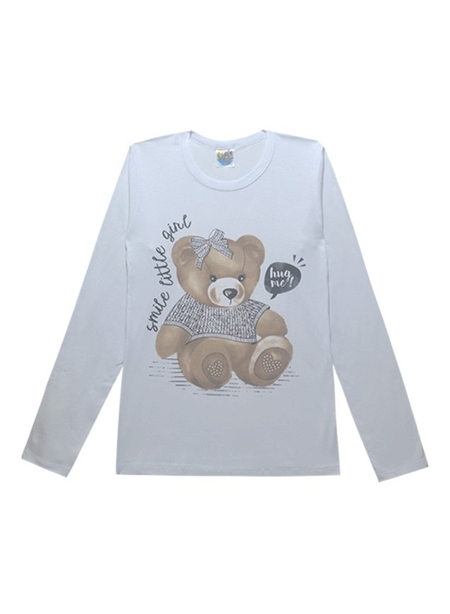 blusa branca urso