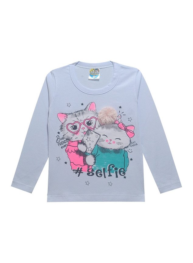 blusa gatinho pompom branco